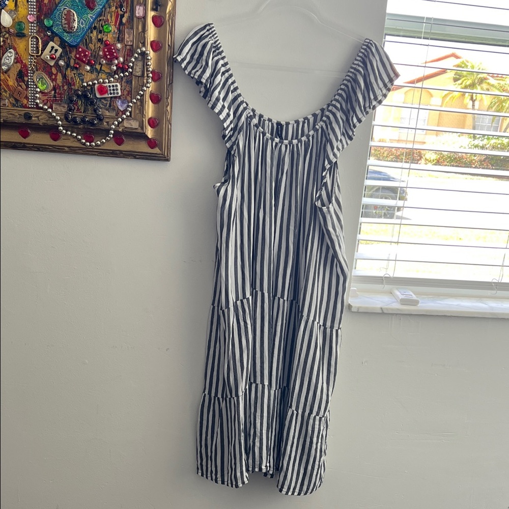 Black and White Striped Dress